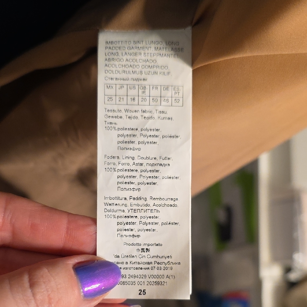Marina Rinaldi Beige and Black Puffer Coat - Picture 5 of 12